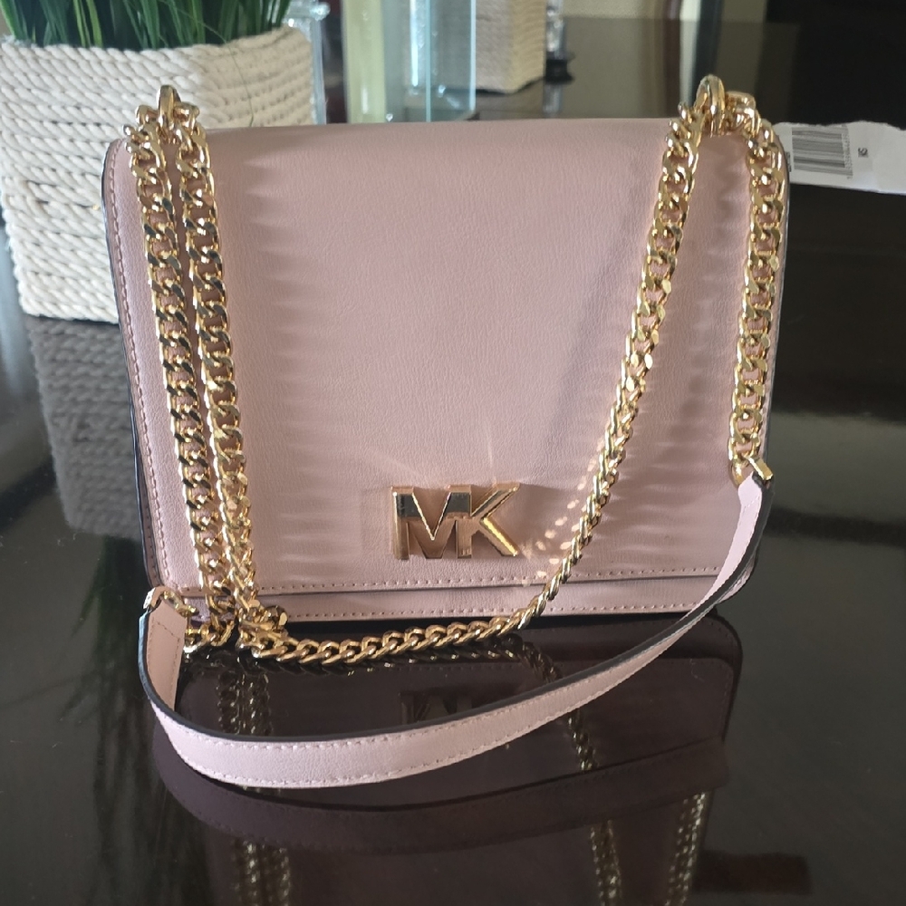 Michael Kors Blush Crossbody Bag with Gold Chain